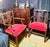 English Pair of Vintage English Chippendale Style Mahogany Library Armchairs in Crimson Velvet For Sale - Image 3 of 8