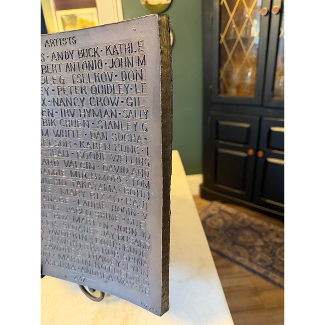 Name Recognition Bronze Open Book Sculpture by Herbert Simon, Ca. 1995 For Sale - Image 13 of 17