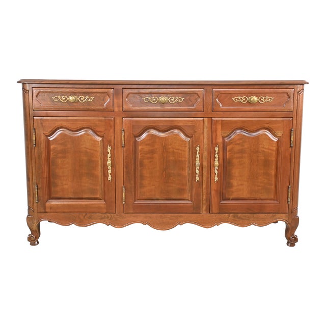 Kindel Furniture French Cherry Sideboard or Credenza, Newly Refinished For Sale