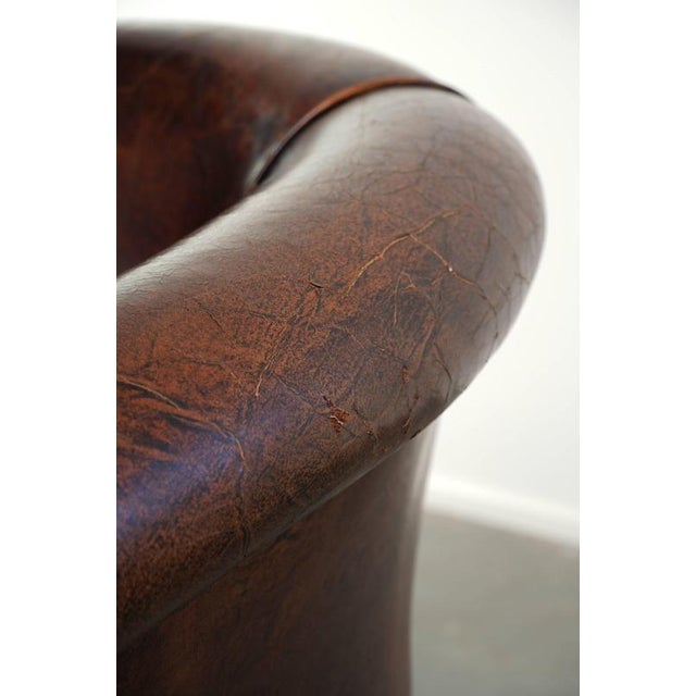 Vintage Sheepskin Club Armchair For Sale - Image 11 of 14