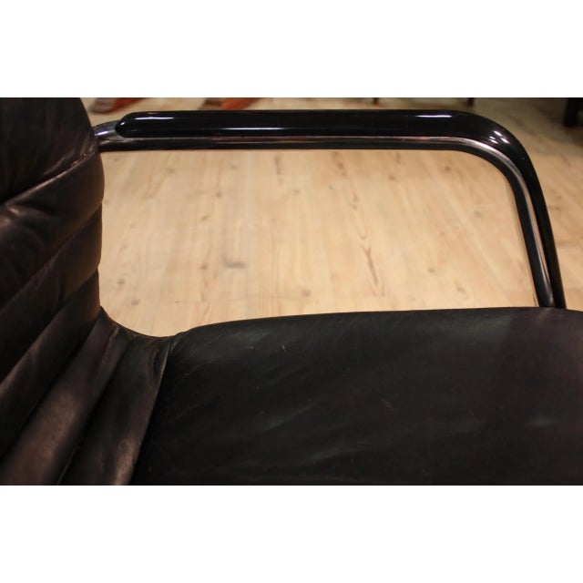 Black Plastic, Iron & Imitation Leather Armchair, 1980s For Sale - Image 8 of 15
