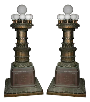 Pair of Monumental Bronze Torcheres From a Chicago Courthouse, Dated 1927.