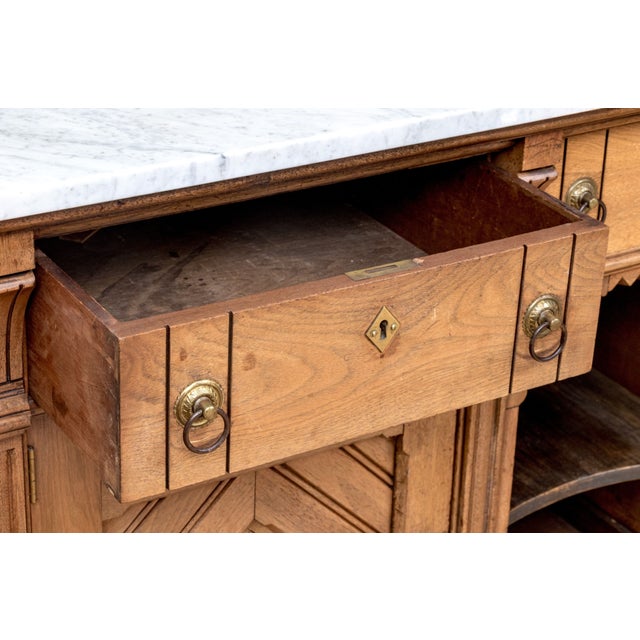Antique Marble Top Walnut Sideboard | Ca. 1870 For Sale In New York - Image 6 of 11