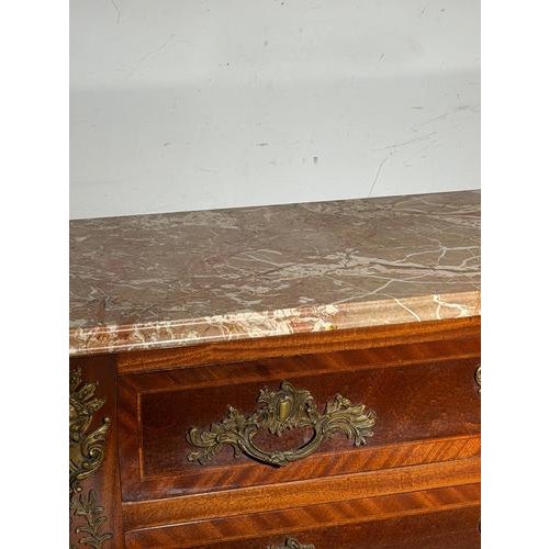 Antique Louis XV Style Commode with Marble Top For Sale - Image 11 of 15
