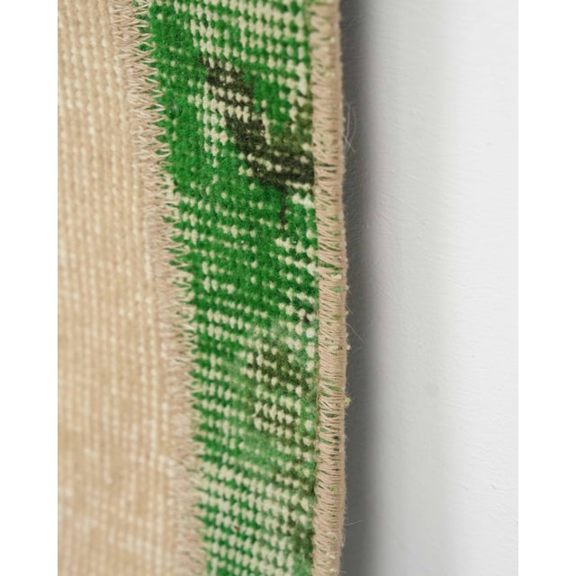 Textile Vintage Green Patchwork Turkish Runner Rug - Handwoven Boho Hallway Carpet For Sale - Image 7 of 11