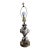 Vintage Capodimonte Porcelain Italy Black White Handpainted Fish Filigree Table Lamp For Sale