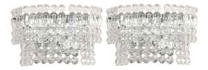 Italian Faceted Glass Wall Sconces, Pair