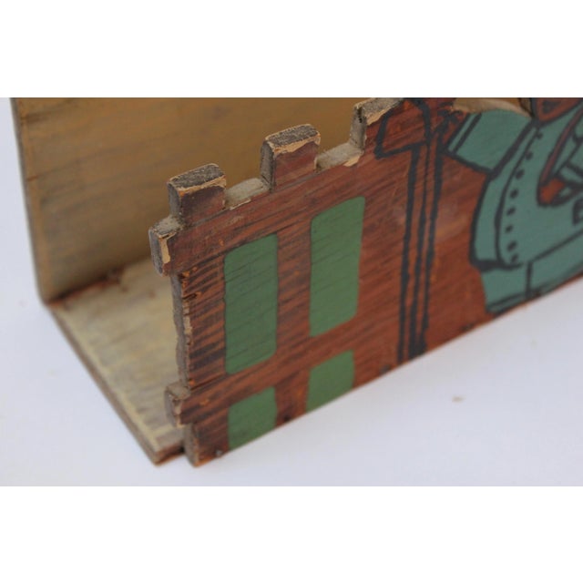 Brown Vintage Folk Art Wooden "Postman" Letter Holder For Sale - Image 8 of 13