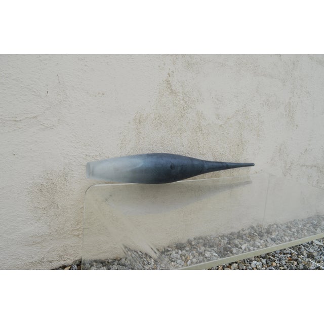 1950s Vintage Murano Venice Italy Handmade Blown Glass Long Neck Vase For Sale - Image 11 of 13