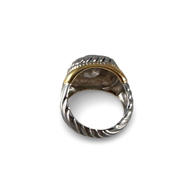 2000 - 2009 Sterling and Gold Vermeil Blue Topaz Ring Sz 7 For Sale - Image 5 of 7