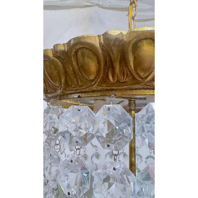 Brass Vintage Brass Basket Chandelier For Sale - Image 8 of 8