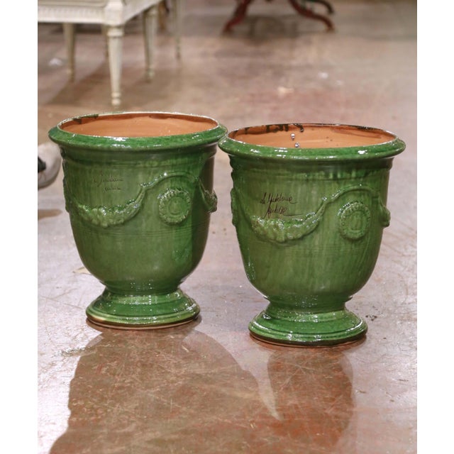 Add timeless Provençal elegance to your garden or interior with this pair of handmade Anduze planters by La Madeleine....