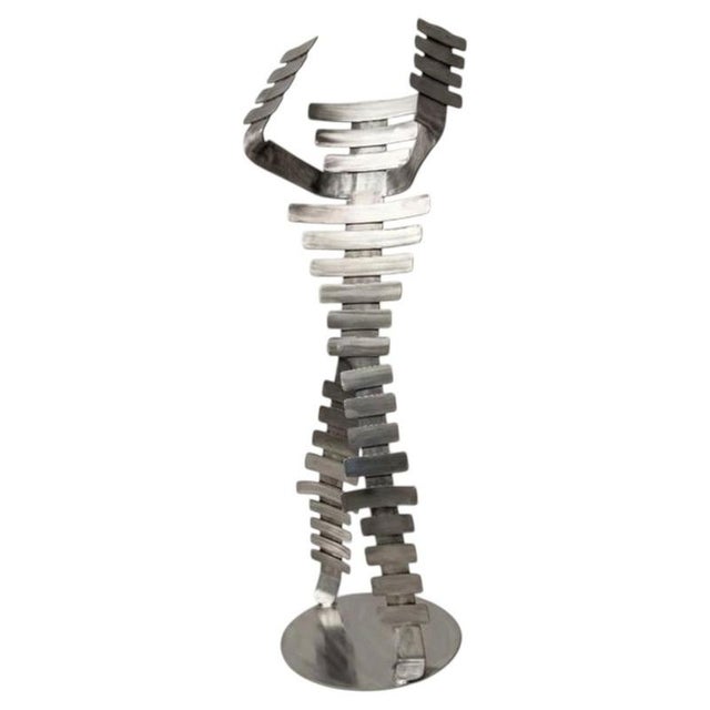 Metal Mad Man Sculptural Statue in Stainless Steel by Metalmorphosis Studio For Sale - Image 7 of 7