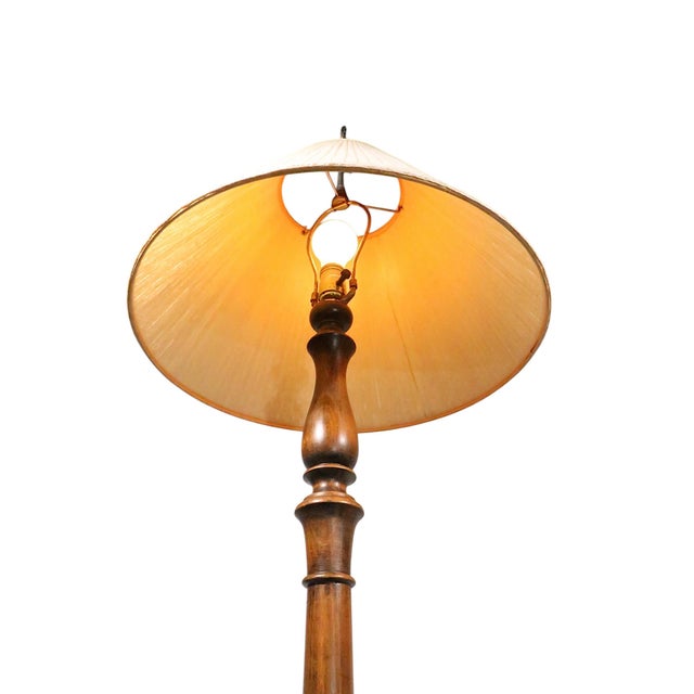Antique Turned Wood Floor Lamp For Sale In New York - Image 6 of 11