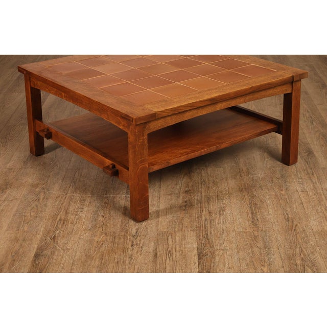 Stickley Stickley Mission Collection Oak Tile Top Coffee Table For Sale - Image 4 of 18