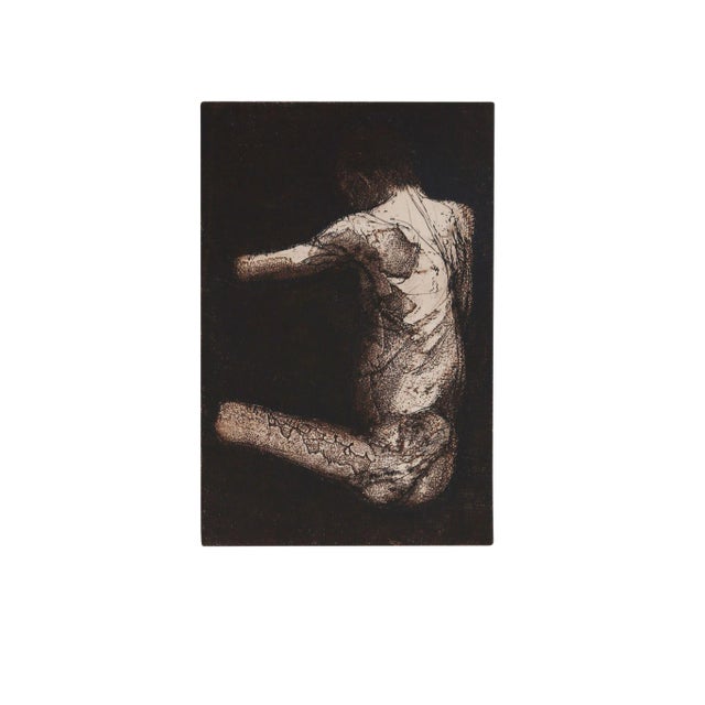 Seated Figure - Unframed Etching For Sale