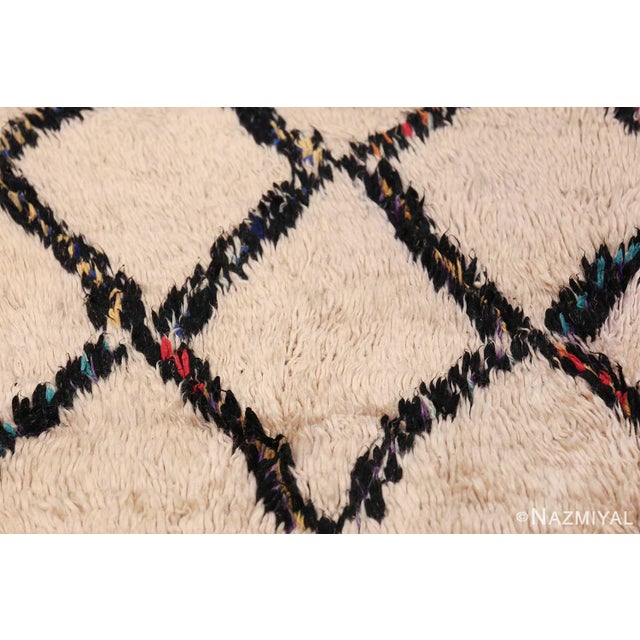 Breathtaking Geometric Vintage Ivory Beni Ourain Moroccan Rug, Country of Origin / Rug Type: Morocco, Circa Date: Mid –...