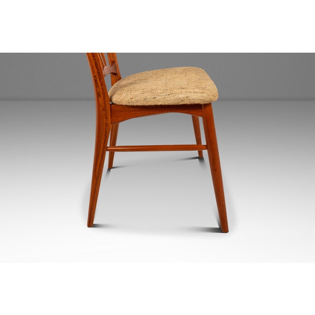Brown Single Danish Mid-Century Modern "Ingrid" Model Dining Chair in Teak & Original Fabric by Niels Koefoed, Denmark, C. 1960s For Sale - Image 8 of 18