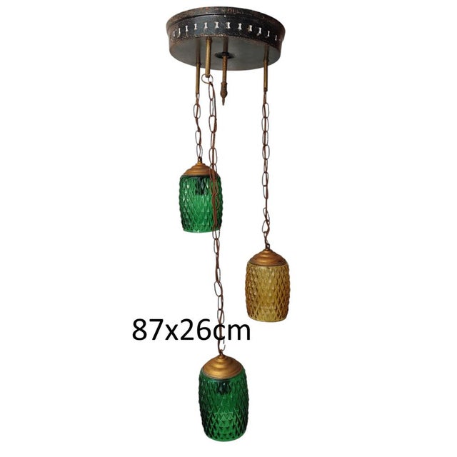 Mid-Century Crystal Pendat Light by Nordica, 1950s, in Very Good conditions. Designed 1950 to 1959 Up to 250V (Europe/UK...