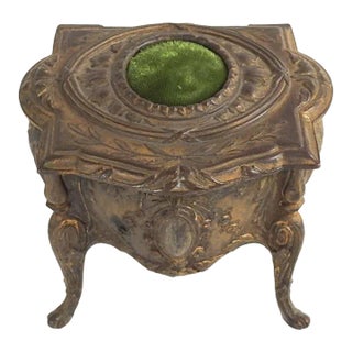 Antique Regency Style Gilt Brass Jewelry Box For Sale