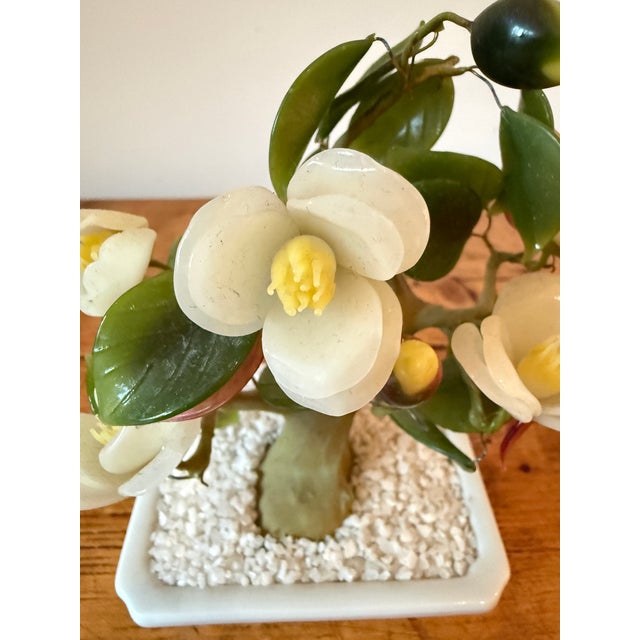 Late 20th Century Gumps Jade & Glass Magnolia Bonsai Tree For Sale - Image 5 of 8