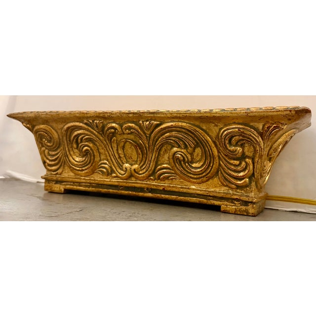 Vintage plaster late 20th century Berman Lighting planter lamp base, crafted with a neoclassical Hollywood Regency flair....