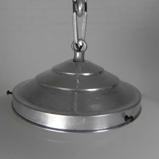 Art Deco Hanging Lamp on Aluminum Chain, 1930s For Sale - Image 12 of 14