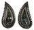 1950s Mexico Abalone Sterling Teardrop Earrings, Pair For Sale