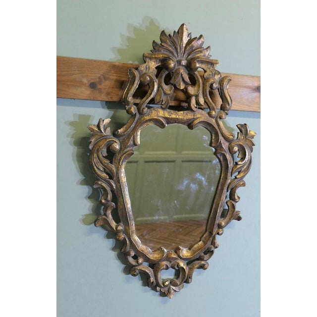 Small Baroque Style Gilt Wall Mirror, 1890s For Sale - Image 6 of 9