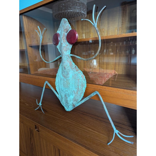 Brutalist 1980s Vintage Brutalist Torch-Cut Patinated Copper Frog Wall Sculpture For Sale - Image 3 of 12