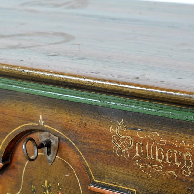 Folk Art Bridal Chest, 1826 For Sale - Image 16 of 18