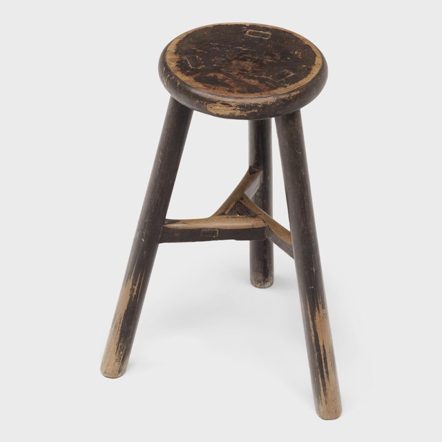 Chinese Chinese Provincial Full Moon Stool, C. 1900 For Sale - Image 3 of 3