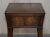 Victorian Mahogany Curved Single Drawer Side End Lamp Table with Brown Leather Top For Sale - Image 4 of 18