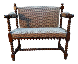 Small Louis XiII Style Mahogany Kitchen Bench