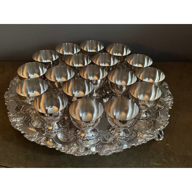 Vintage 11.50 Inches Bunch Bowl and 18 Cups For Sale - Image 15 of 16