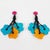 Contemporary Angela Caputi Saffron and Turquoise Flower Resin Clip Earrings For Sale - Image 3 of 8