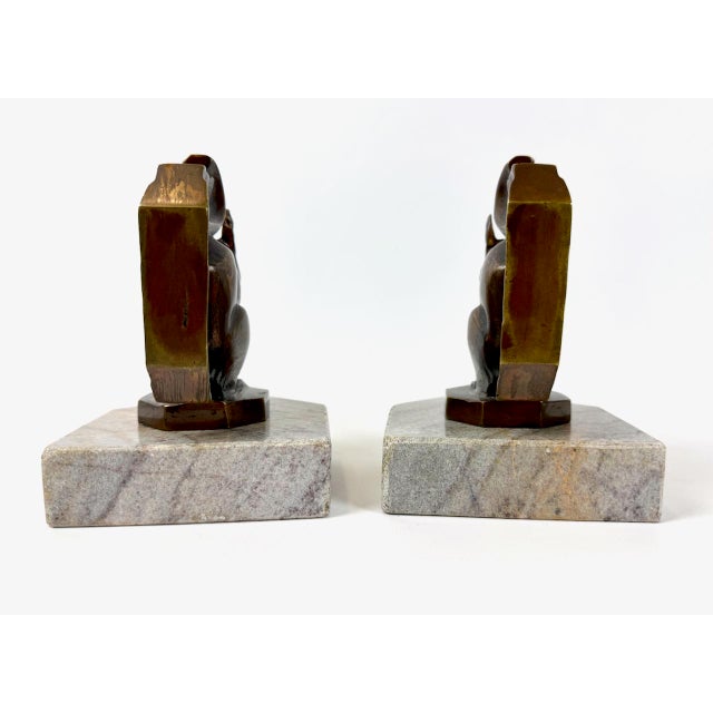 1940s Art Deco Bronze Squirrel Bookends atributted to Max Le Verrier, 1930s, Set of 2 For Sale - Image 5 of 13