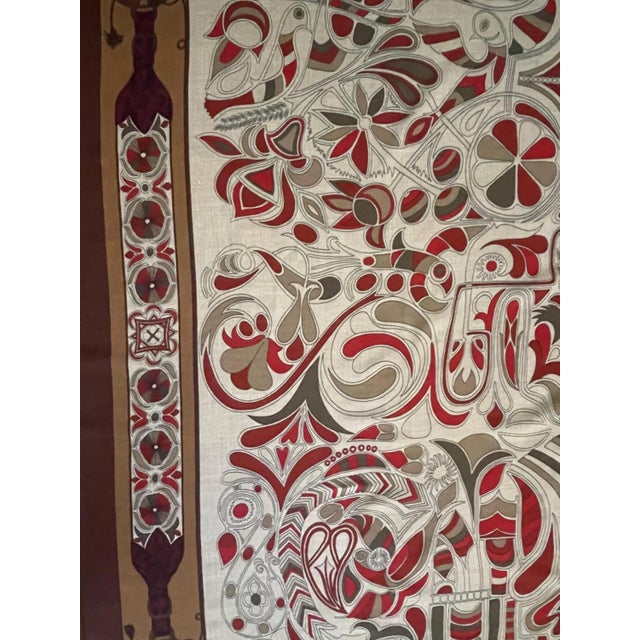 Brown Hermès Cashmere & Silk Shawl “Folklore” 2010 For Sale - Image 8 of 10