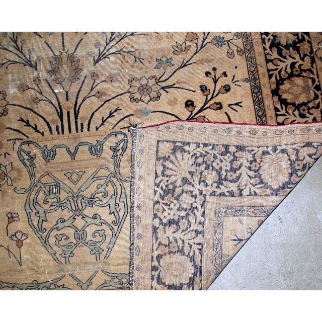 1880s, Handmade Antique Prayer Indo-Moktasham Rug 4' X 6.2' For Sale - Image 9 of 11
