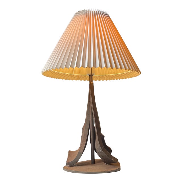 Vintage Brutalist Steel Table Lamp, 1970s For Sale