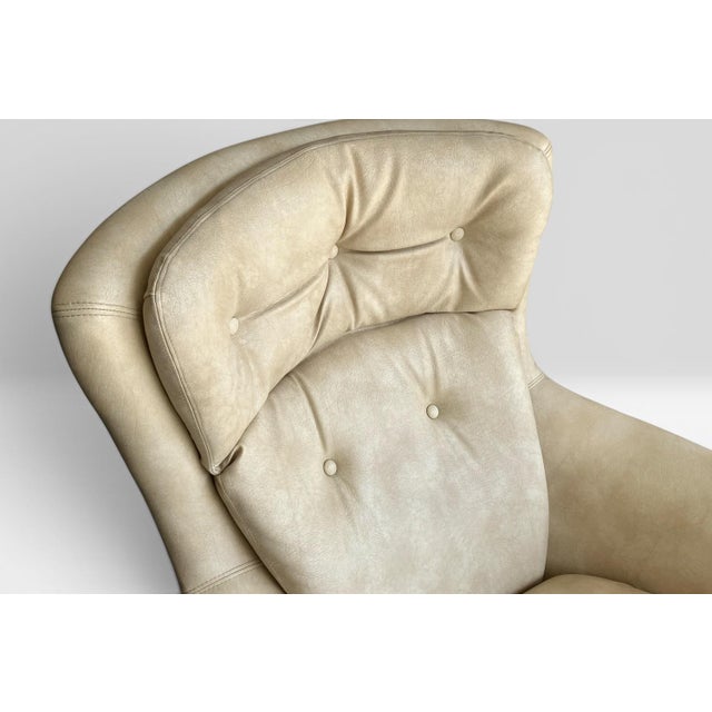 Overman Lounge Chair in Leather, 1960s, in Very Good conditions. Designed 1960 to 1969 This piece is attributed to the...