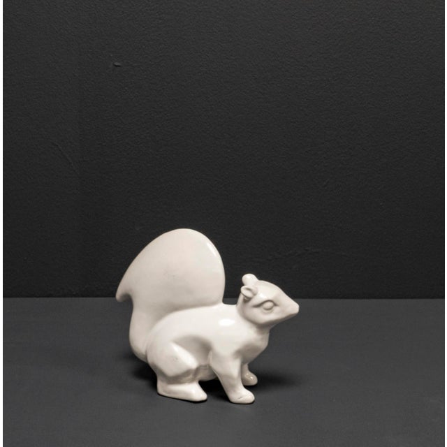 Mid-Century Modern Vintage White Stoneware Squirrel, 1960s For Sale - Image 3 of 9