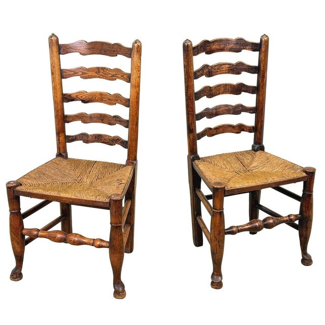 Georgian Farmhouse Ladderback Dining Chairs, Early 19th Century, Set of 10 For Sale - Image 4 of 18