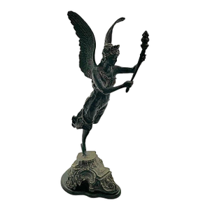 Winged Angel Statue Metal Goddess With Torch Sculpture Vintage Classic Decor