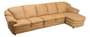 Italian Made Leather Sectional Sofa With Chaise
