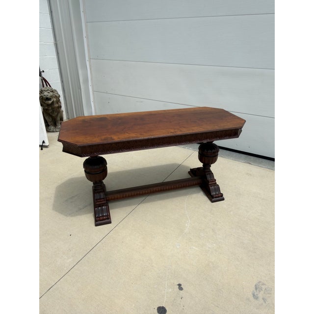 Jacobean Carved Walnut Console/Sofa Table For Sale - Image 10 of 10