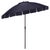 Metal Panza 9 Ft Crank Umbrella, Navy/Brown Pole For Sale - Image 7 of 8
