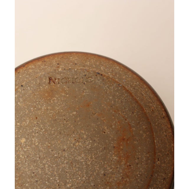 Mustard Petite Variegated Ochre and Brown Matte Glazed Stoneware Bowl by Deanna Nichols For Sale - Image 8 of 9