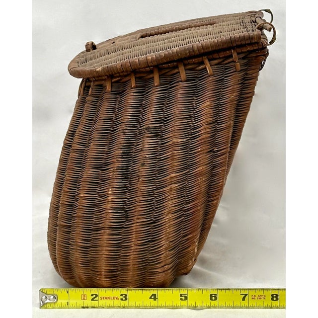 Panier De Pêche Vintage En Osier (creel) - Antiquité