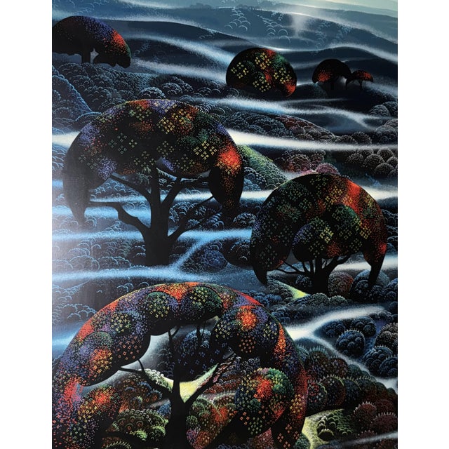 Classic example of the work of Eyvind Earle (1916-2000) whose style was a unique blend of stylized realism, mid-century...